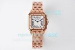 BV 1:1 Panthere De Cartier Replica Watch Pink Gold Diamond Bezel Mid Model